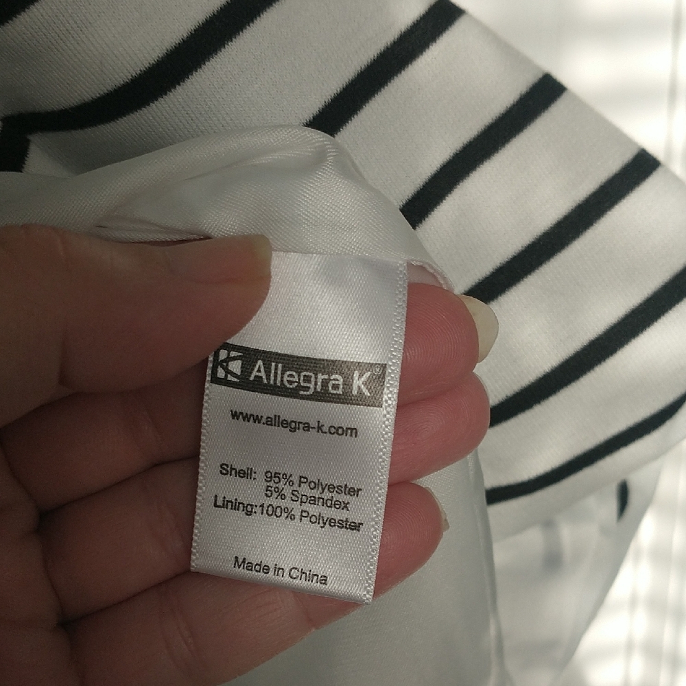 Allegra K White and Black Striped Blazer - Picture 5 of 6